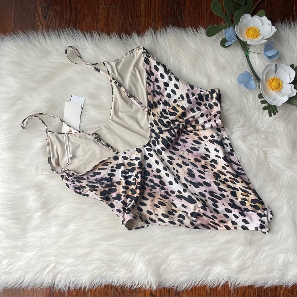 Good American Swim Always Fits Cheetah Print One Piece NWT - Picture 3 of 3
